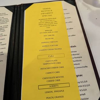 Terra Rustica Ristorante Italiano - Dessert Specials - Italian Near Me - Briarcliff Manor, New York Terra Rustica Ristorante Italiano - Dessert Specials - Italian Near Me - Briarcliff Manor, New York