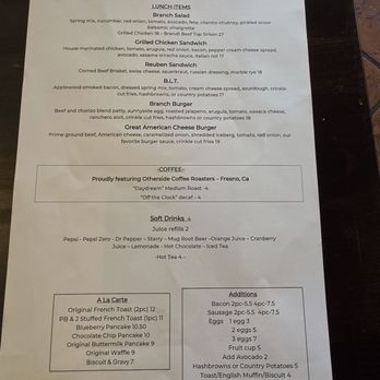 Branch Breakfast - Menu - Breakfast & Brunch Near Me - Fresno, California Branch Breakfast - Menu - Breakfast & Brunch Near Me - Fresno, California