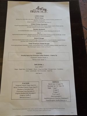 Menu photo 2 Branch Breakfast Fresno, CA Menu photo 2 Branch Breakfast Fresno, CA