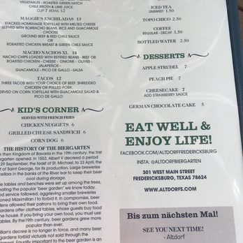 Altdorf Biergarten - German Near Me - Fredericksburg, Texas