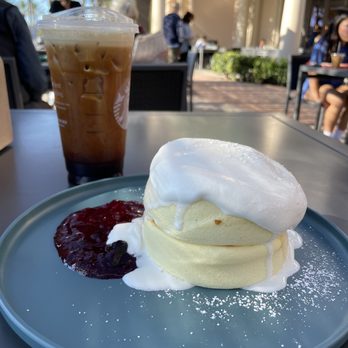 Burnt Crumbs - Berry Compote soufflé pancake - New American Near Me - Irvine, California