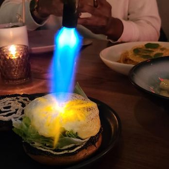 Mr. T - The flame torch on the burger. They do it on the Mac n cheese, too. - French Near Me - Los Angeles, California Mr. T - The flame torch on the burger. They do it on the Mac n cheese, too. - French Near Me - Los Angeles, California