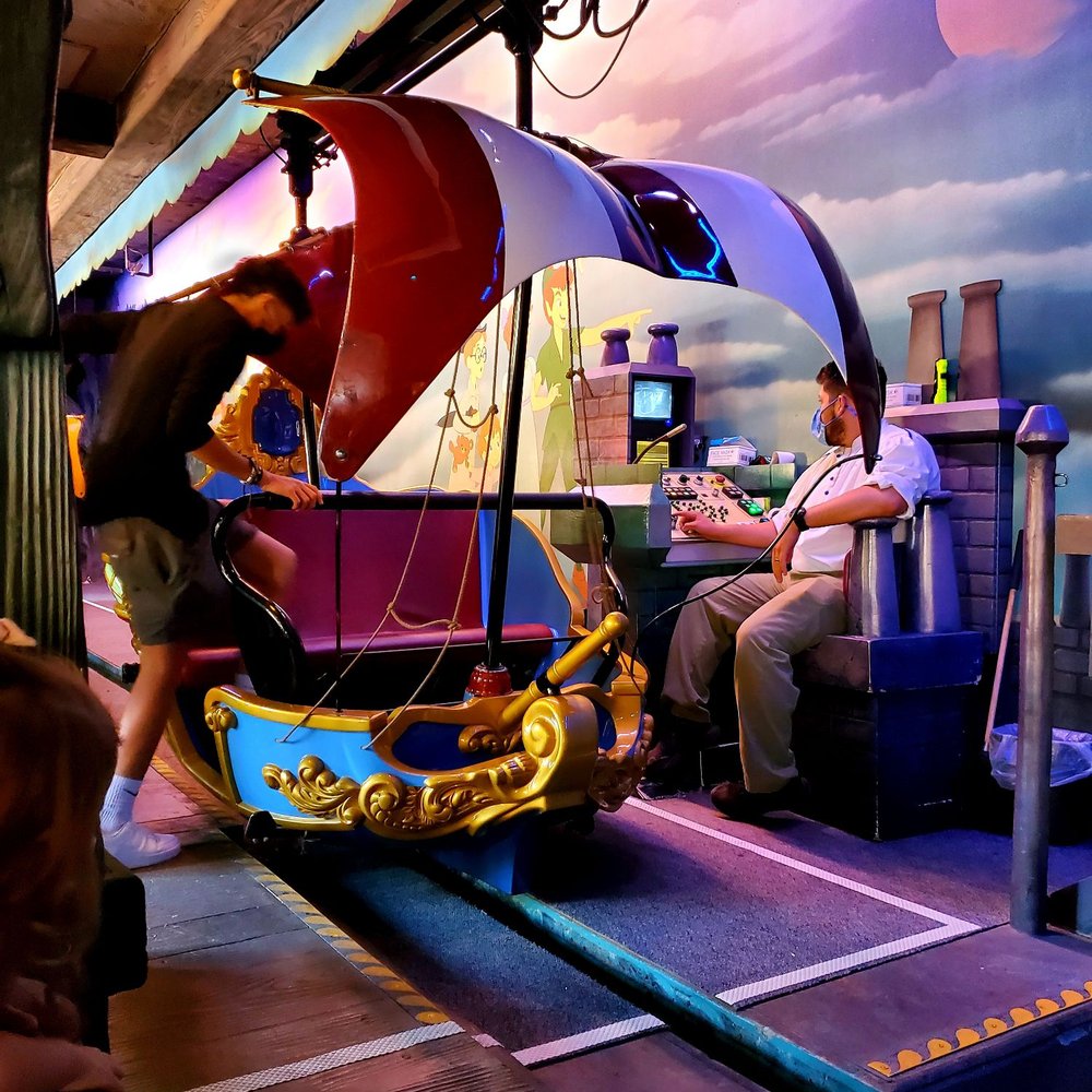 Peter Pan's Flight - It gets a little cooler as you near the lines inside and definitely AC inside once you ride your colorful "galleon" [ship] & start flying. - Amusement Parks Near Me - Anaheim, California