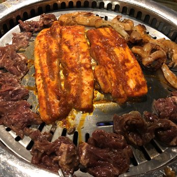 Let's Meat - Marinated pork belly, spicy shrimps and marinated beef - Korean Near Me - New York, New York