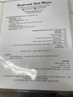 Menu photo 3 Elkton's Grub & Gab Diner Elkton, VA Menu photo 3 Elkton's Grub & Gab Diner Elkton, VA