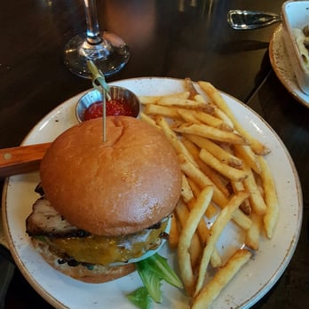 Woodblock - Several burgers went by our table, we got one to share. Succulent! - Cocktail Bars Near Me - Redmond, Washington