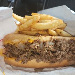 Cheeseteak and fries $17 Cheeseteak and fries $17