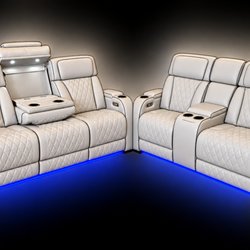 Furniture Source - Ashley Boyinton Sofa $1999, Loveseat $1949. Recliner $1299. Also available in black. Genuine leather with heat and massage.