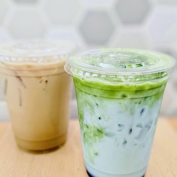 Ideology Coffee - Vanilla latte and Blue jasmine matcha almond latte - Coffee & Tea Near Me - Glendale, California Ideology Coffee - Vanilla latte and Blue jasmine matcha almond latte - Coffee & Tea Near Me - Glendale, California