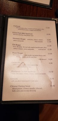Menu photo 8 The Mountain House Woodside, CA