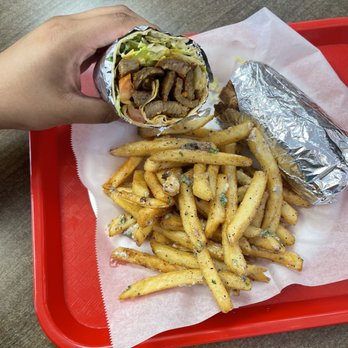 Falafel Town - Beef Shawarma Wrap Combo - Halal Near Me - Antioch, California