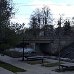 Main Street Downtown Merchants - Fairy Lake. I'm heading over the bridge from Newmarket Riverwalk Commons to Main Street.