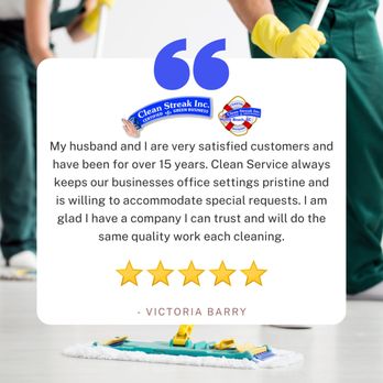 Clean Streak - Client Testimonials - Office Cleaning Near Me - Hendersonville, North Carolina Clean Streak - Client Testimonials - Office Cleaning Near Me - Hendersonville, North Carolina