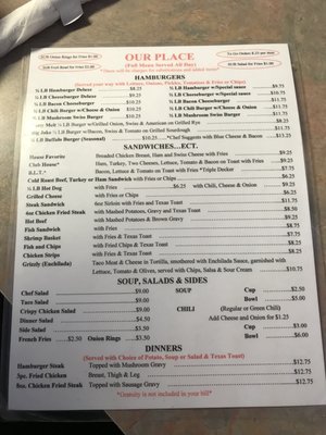 Menu photo 7 Our Place Cody, WY Menu photo 7 Our Place Cody, WY