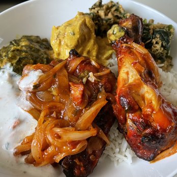 Tara Indian Cuisine - (Counterclockwise) Chicken Korma, Saag Paneer, Raita, Tandoori chicken, Palak Pakora - delish! - Indian Near Me - San Francisco, California Tara Indian Cuisine - (Counterclockwise) Chicken Korma, Saag Paneer, Raita, Tandoori chicken, Palak Pakora - delish! - Indian Near Me - San Francisco, California