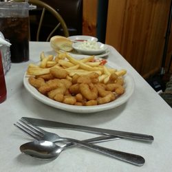 Spicy's - Shrimp basket.  My wife said it was good.  The fries were good too.