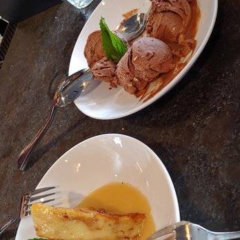 Souk Mediterranean Kitchen and Bar - Bread pudding and chocolate hazelnut gelato - Mediterranean Near Me - Toledo, Ohio Souk Mediterranean Kitchen and Bar - Bread pudding and chocolate hazelnut gelato - Mediterranean Near Me - Toledo, Ohio