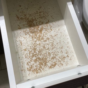 Eleven West - Every drawer in the bathroom looks like this. Never fixed - Apartments Near Me - Boston, Massachusetts Eleven West - Every drawer in the bathroom looks like this. Never fixed - Apartments Near Me - Boston, Massachusetts