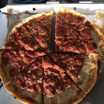 Lou Malnati's Pizzeria - Sausage & Pepperoni Deep Dish (Toppings don't cover pizza. - Pizza Near Me - Schererville, Indiana Lou Malnati's Pizzeria - Sausage & Pepperoni Deep Dish (Toppings don't cover pizza. - Pizza Near Me - Schererville, Indiana