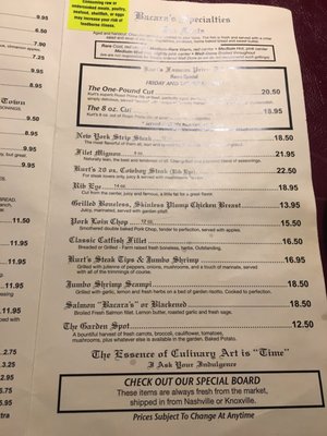 Menu photo 5 Bacaras Family Restaurant Jamestown, TN