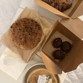 Thea - Kataifi croissant, falafel, sweet potato Hummus with Paprika and Shifka, pita - Bakeries Near Me - Brooklyn, New York