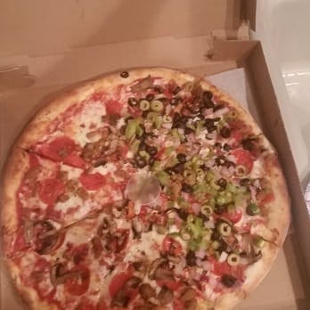 Blocky's Eatery - The Ultimate/half without olives peppers and onions. AWESOME PIZZA!! - Italian Near Me - Loveland, Colorado