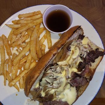The Café - Prime rib dip sandwich. Messy and salty... - American Near Me - Funner, California The Café - Prime rib dip sandwich. Messy and salty... - American Near Me - Funner, California
