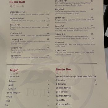 Fujiya - Menu - Japanese Near Me - Elk Grove, California