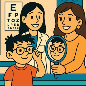 Prism Optometric - A little boy getting helped by the kind staff at Prism Optometric - Optometrists Near Me - Monrovia, California