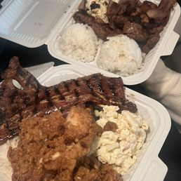Garlic Chicken & Kalbi Mix Plate Garlic Chicken & Kalbi Mix Plate