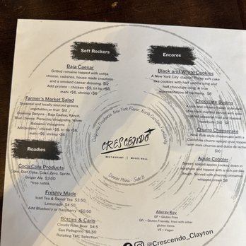 Crescendo - Menu - New American Near Me - Clayton, North Carolina Crescendo - Menu - New American Near Me - Clayton, North Carolina