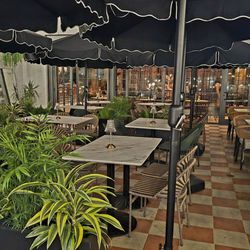 Outside terrace view facing the restaurant interior