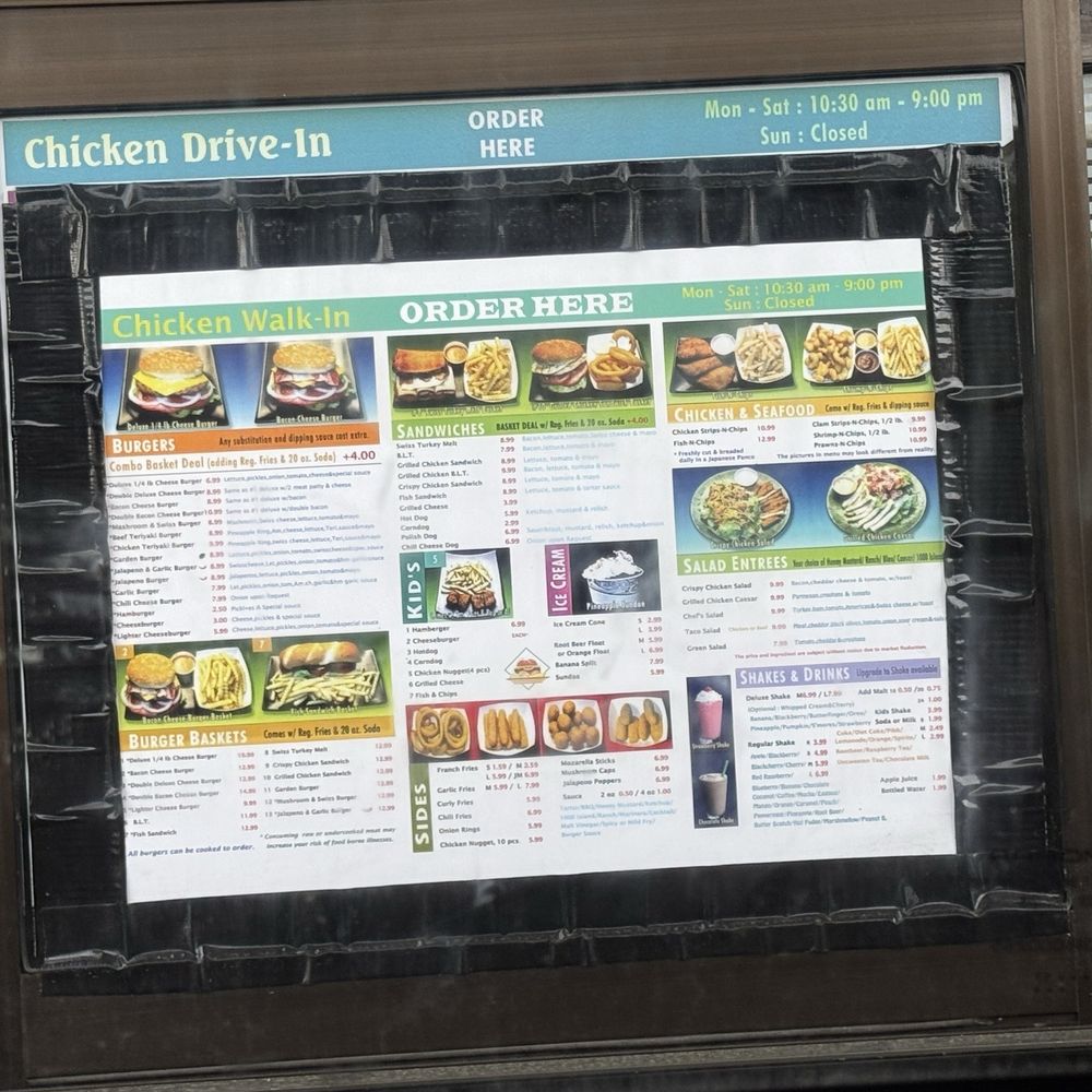 Chicken Drive-In - Menu - Burgers Near Me - Lake Stevens, Washington