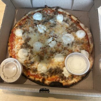 Mister O1 Extraordinary Pizza Turtle Creek - Personal size sausage pizza with ricotta added. Delicious!! - Pizza Near Me - Dallas, Texas Mister O1 Extraordinary Pizza Turtle Creek - Personal size sausage pizza with ricotta added. Delicious!! - Pizza Near Me - Dallas, Texas
