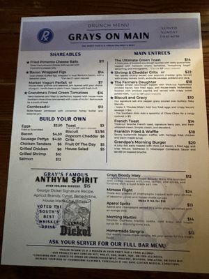 Menu photo 1 GRAY'S On Main Franklin, TN
