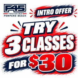 F45 Training Pompano Beach - Try 3 classes with us for just $30!!!