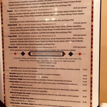 Carousel Restaurant - Menu page 3 - Middle Eastern Near Me - Glendale, California
