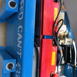 Riser Forklift | Mobile Service & Repair - Top View with Lift Up - Batteries