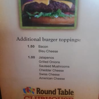 Round Table Pizza - Burger toppings - Pizza Near Me - Rocklin, California