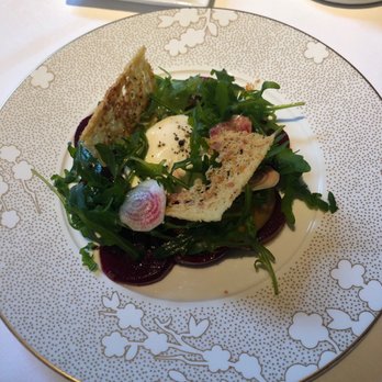Spruce - APULIAN BURRATA AND SHINKO PEAR SALAD - American Near Me - San Francisco, California