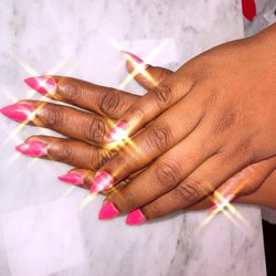 Tip Top Nails - Late post! Our sweet client was loving some bling!