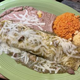 Slow cooked pork chile verde burrito