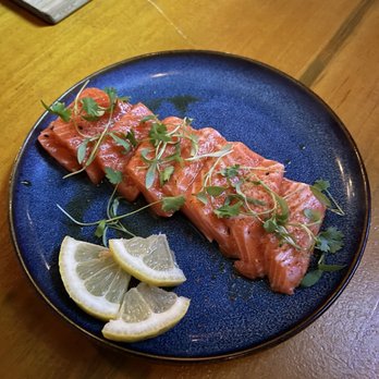Oak & Coal - Salmon Crudo - Japanese Near Me - Costa Mesa, California