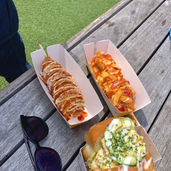 Oh K-Dog - Half mozza+half hot dog, potato mozza dog, avocado egg toast with garlic bread - Hot Dogs Near Me - Arlington, Virginia Oh K-Dog - Half mozza+half hot dog, potato mozza dog, avocado egg toast with garlic bread - Hot Dogs Near Me - Arlington, Virginia