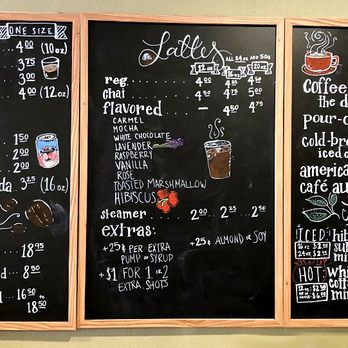 Brown Bag Roasters - a menu on a blackboard - Coffee Roasteries Near Me - Canadian, Texas