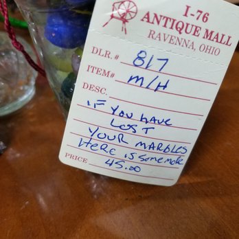 Aaa I 76 Antique Mall - $45 for what appears to be maybe 20 junk marbles and a fat chalk stick is highway robbery! - Antiques Near Me - Rootstown, Ohio