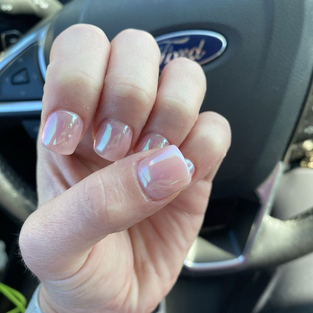 No 1 Nail - Pink chrome acrylics - Nail Salons Near Me - Dubuque, Iowa