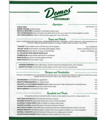 Menu photo 1 Demos' Restaurant - Murfreesboro Murfreesboro, TN