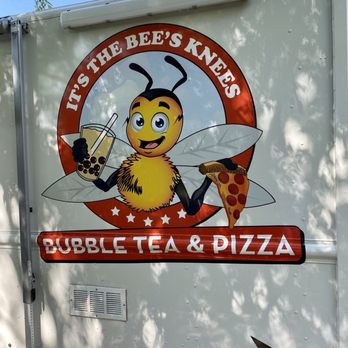 It's The Bee's Knees Bubble Tea And Pizza - a bee holding a piece of pizza - Food Trucks Near Me - Mabank, Texas It's The Bee's Knees Bubble Tea And Pizza - a bee holding a piece of pizza - Food Trucks Near Me - Mabank, Texas