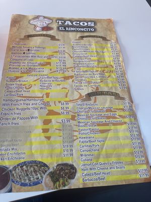 Menu photo 6 Tacos El Rinconcito Watauga, TX